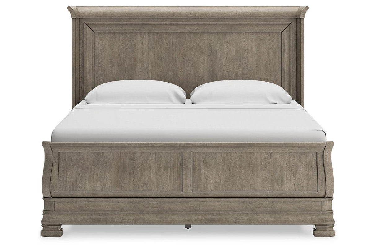 Lexorne Gray California King Sleigh Bed by Ashley at Eve Furniture