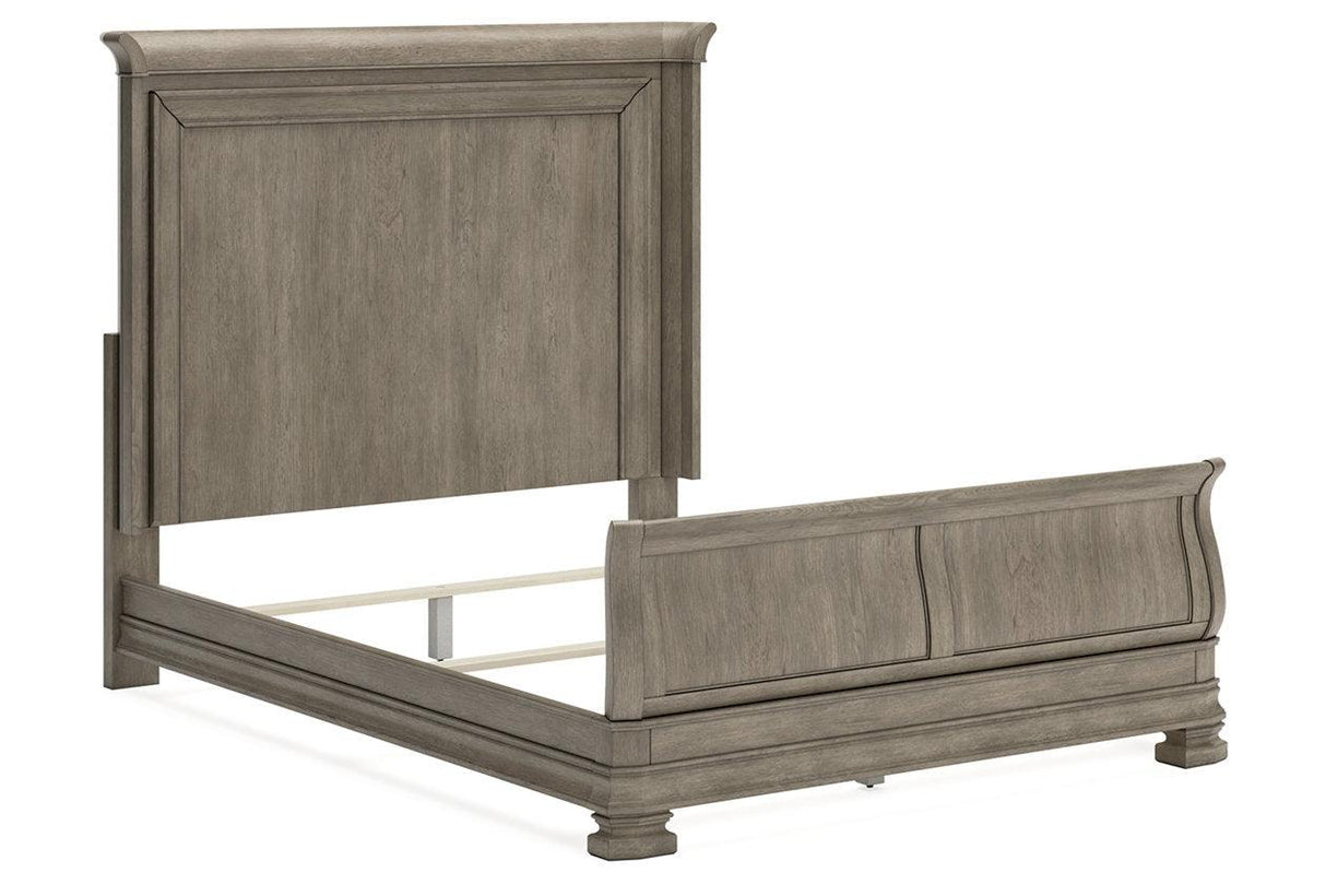 Lexorne Gray Queen Sleigh Bed by Ashley at Eve Furniture