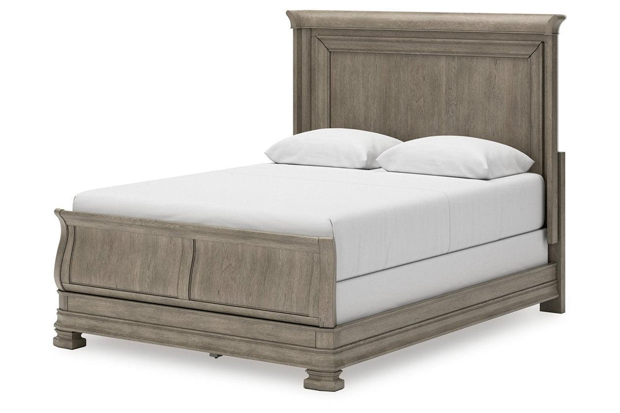 Lexorne Gray Queen Sleigh Bed by Ashley at Eve Furniture