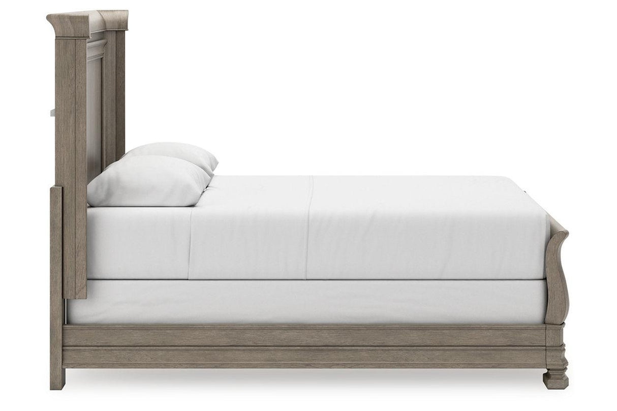 Lexorne Gray Queen Sleigh Bed by Ashley at Eve Furniture