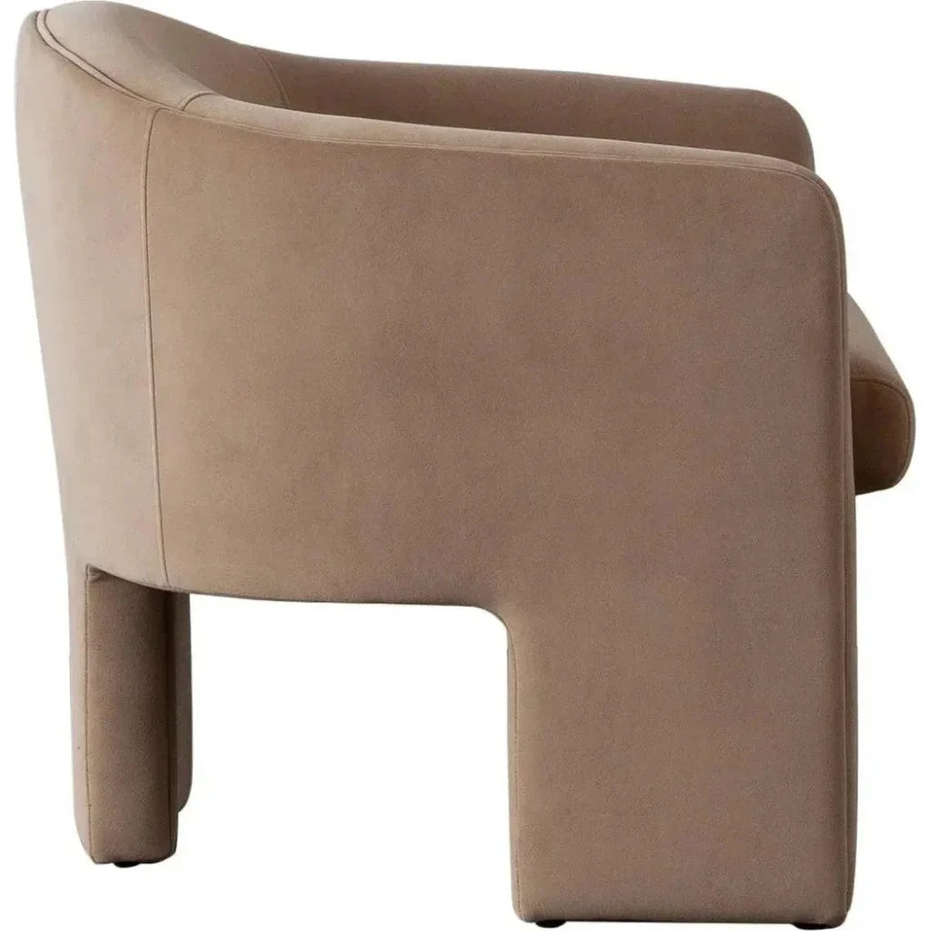 Leyah Camel Performance Velvet Accent Arm Chair by Diamond Sofa at Eve Furniture