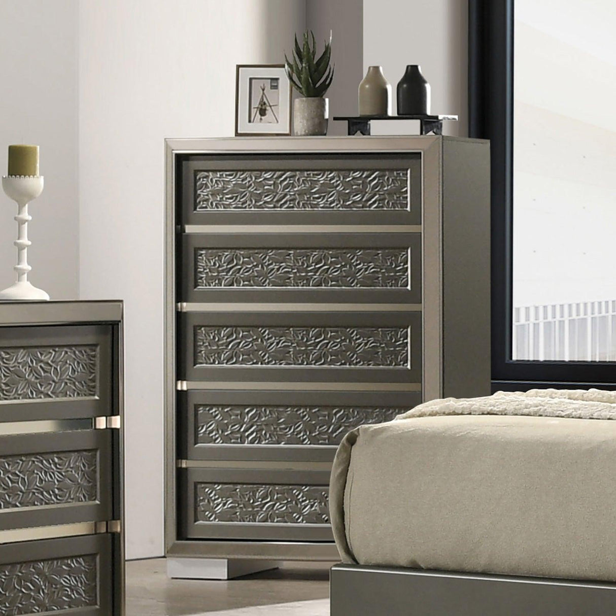 Leyland Dark Gray Chest by Furniture of America at Eve Furniture