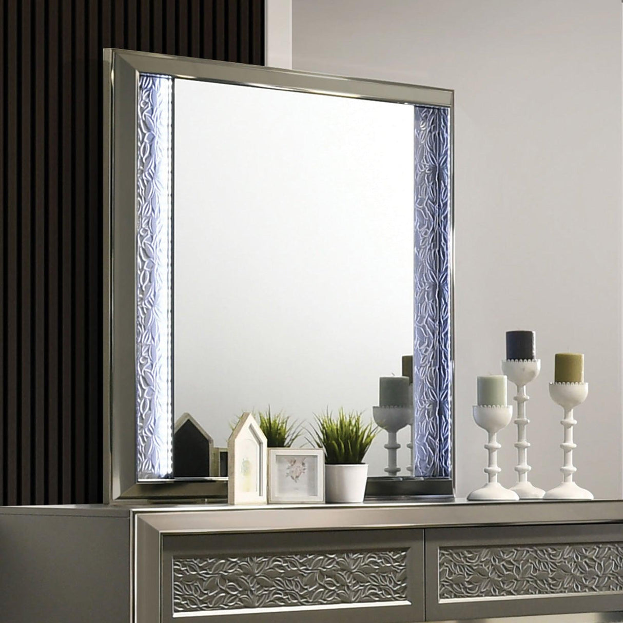 Leyland Dark Gray Mirror by Furniture of America at Eve Furniture