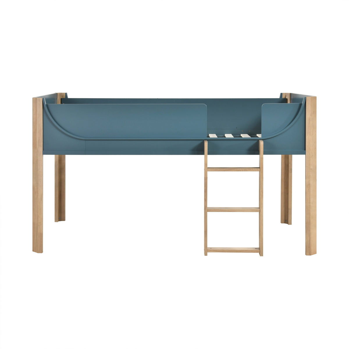 Liam Blue/Natural Twin Low Loft Bed by Homelegance at Eve Furniture