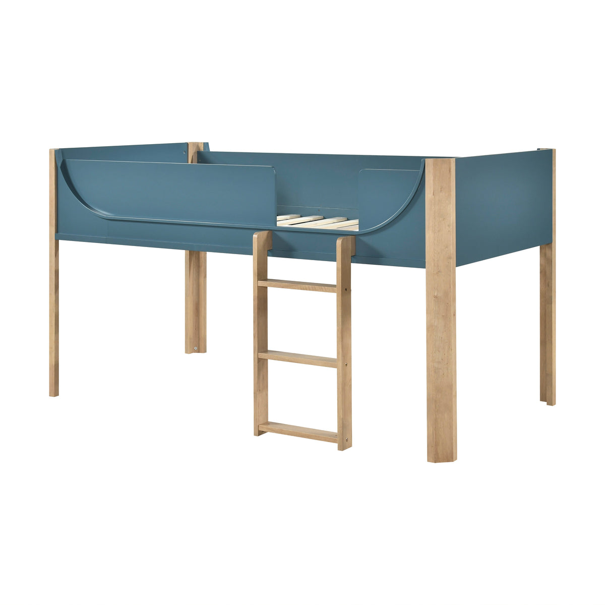 Liam Blue/Natural Twin Low Loft Bed by Homelegance at Eve Furniture