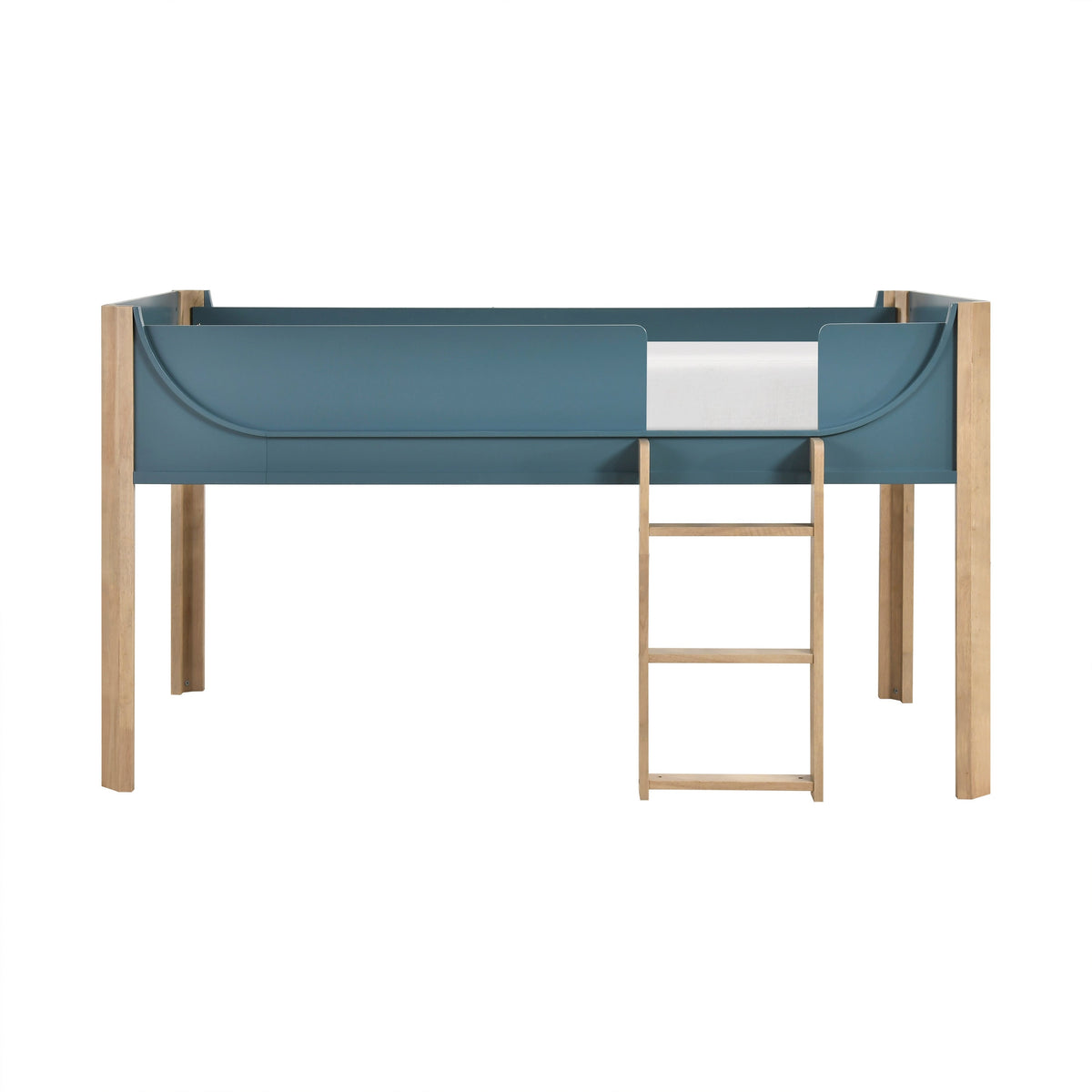 Liam Blue/Natural Twin Low Loft Bed by Homelegance at Eve Furniture