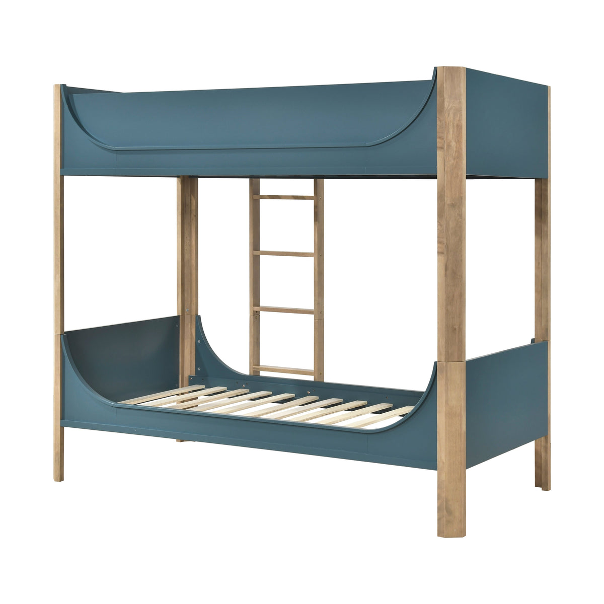 Liam Blue/Natural Twin/Twin Bunk Bed by Homelegance at Eve Furniture