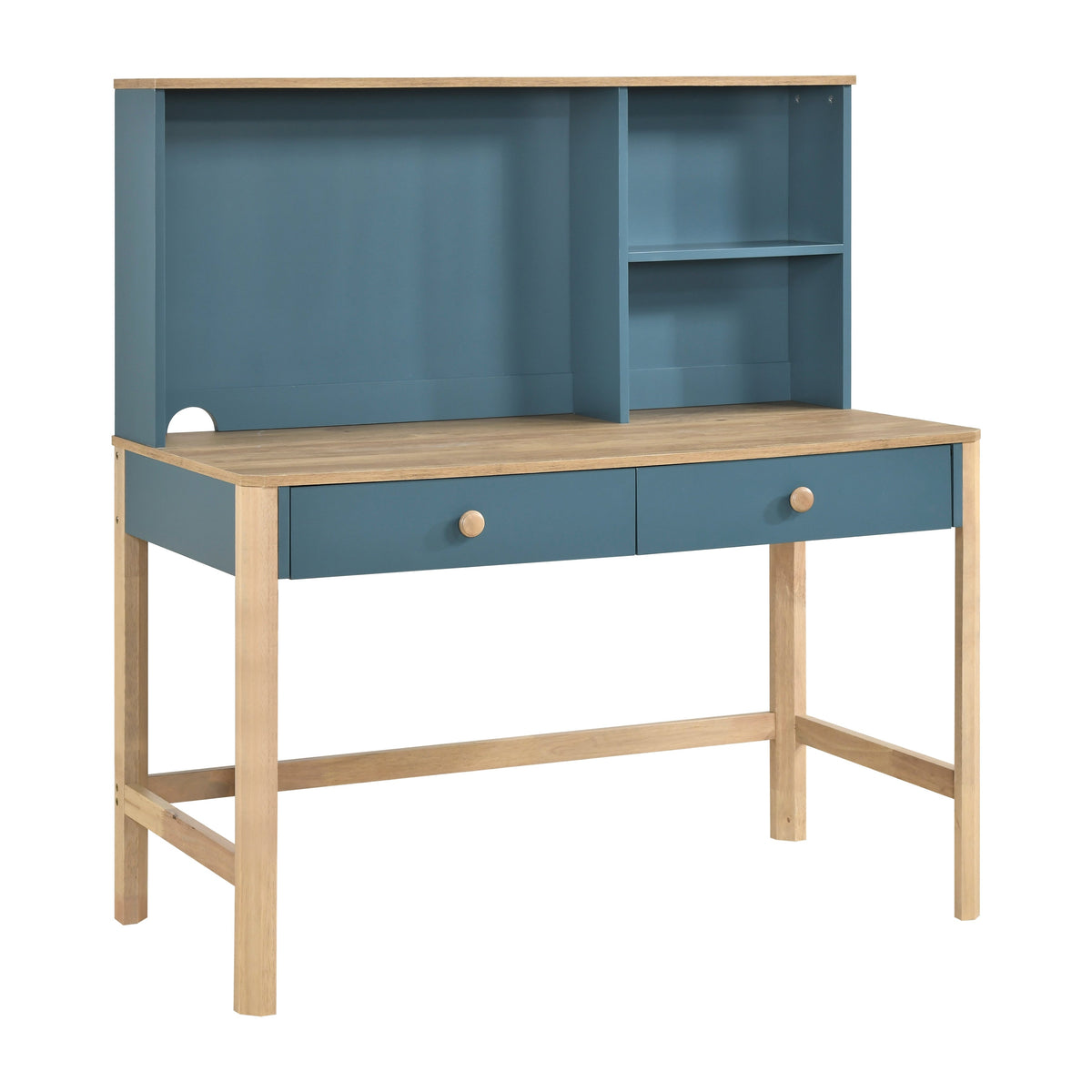 Liam Blue/Natural Writing Desk with Hutch by Homelegance at Eve Furniture