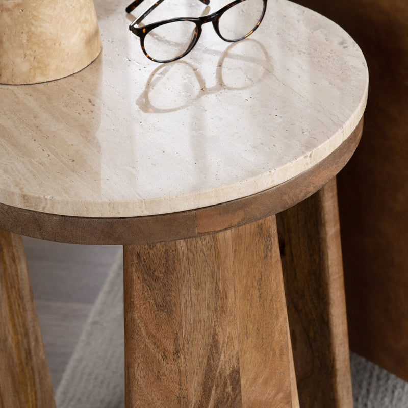 Liam Brown/Beige Accent Table by Crestview at Eve Furniture