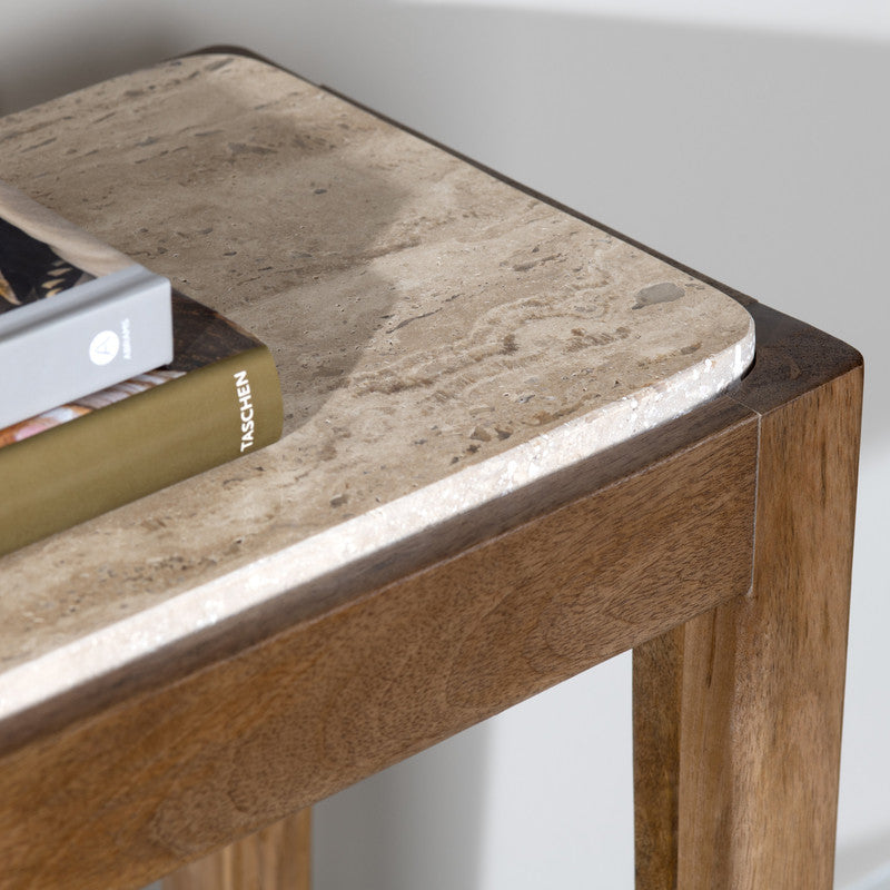 Liam Brown/Cream Console Table by Crestview at Eve Furniture