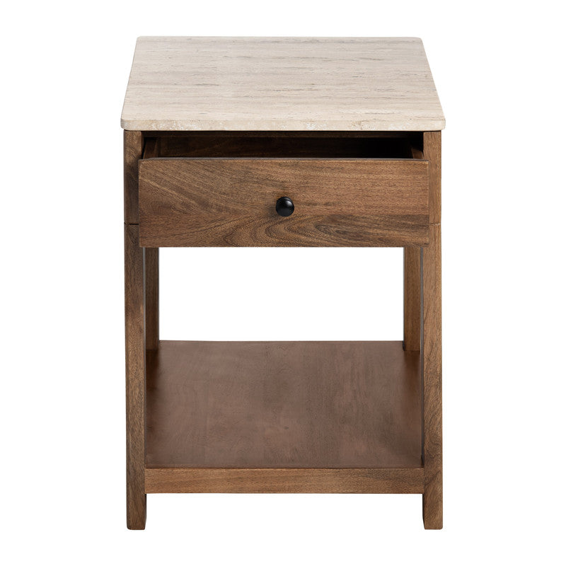 Liam Brown/Cream Side Table by Crestview at Eve Furniture