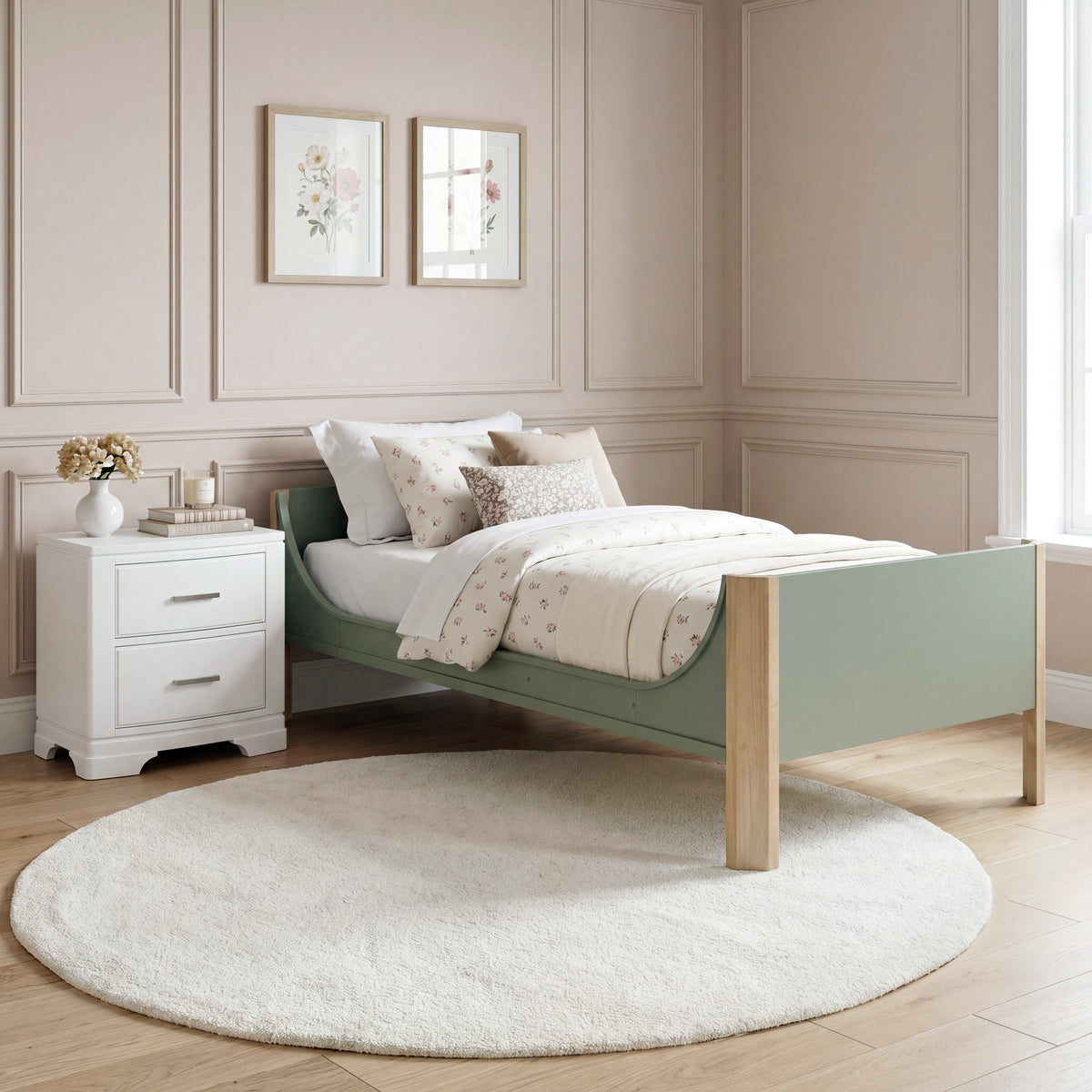 Liam Green/Natural Twin/Twin Bunk Bed by Homelegance at Eve Furniture