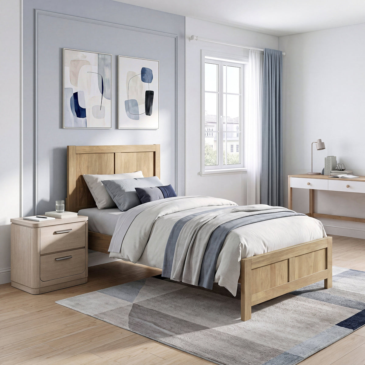 Liam Green/Natural Twin/Twin Bunk Bed by Homelegance at Eve Furniture