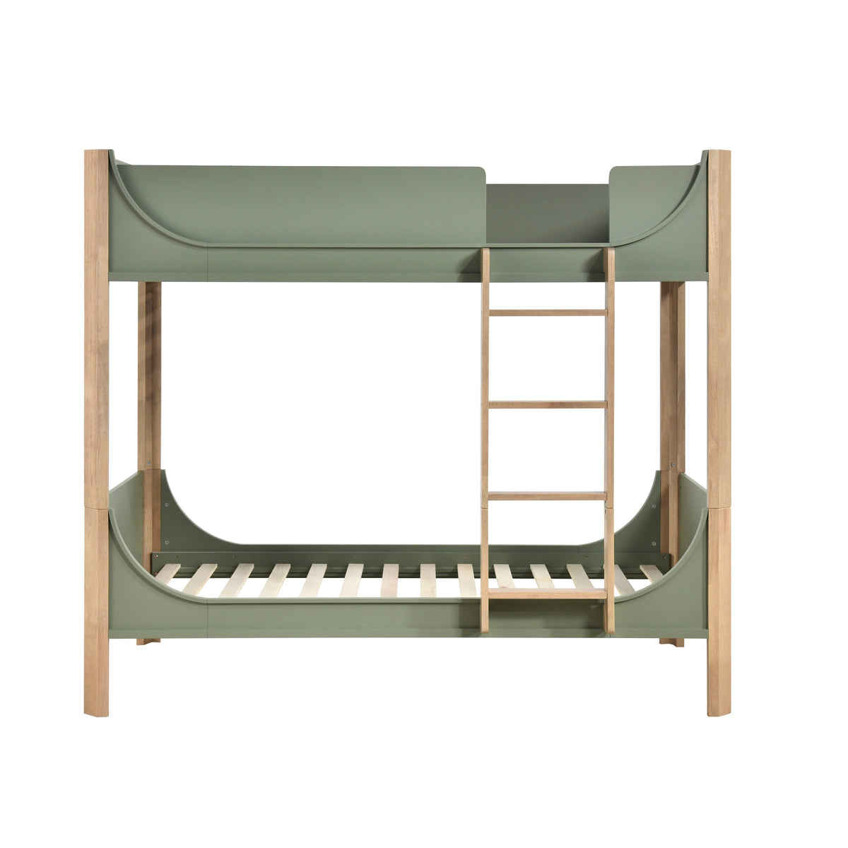 Liam Green/Natural Twin/Twin Bunk Bed by Homelegance at Eve Furniture