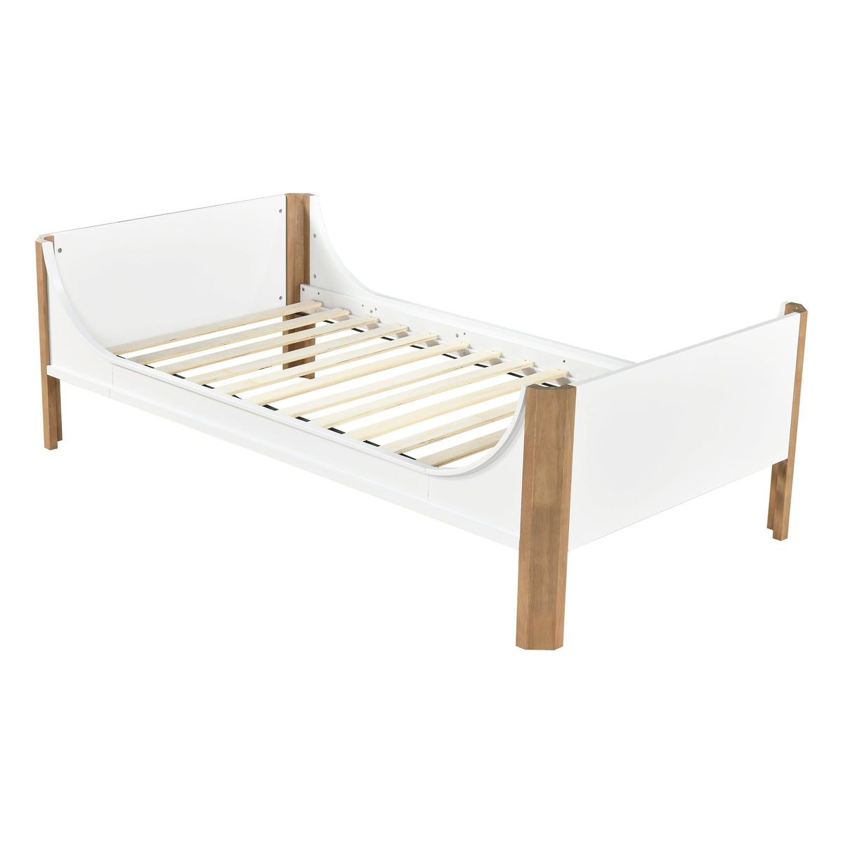 Liam White/Natural Twin Platform Bed by Homelegance at Eve Furniture