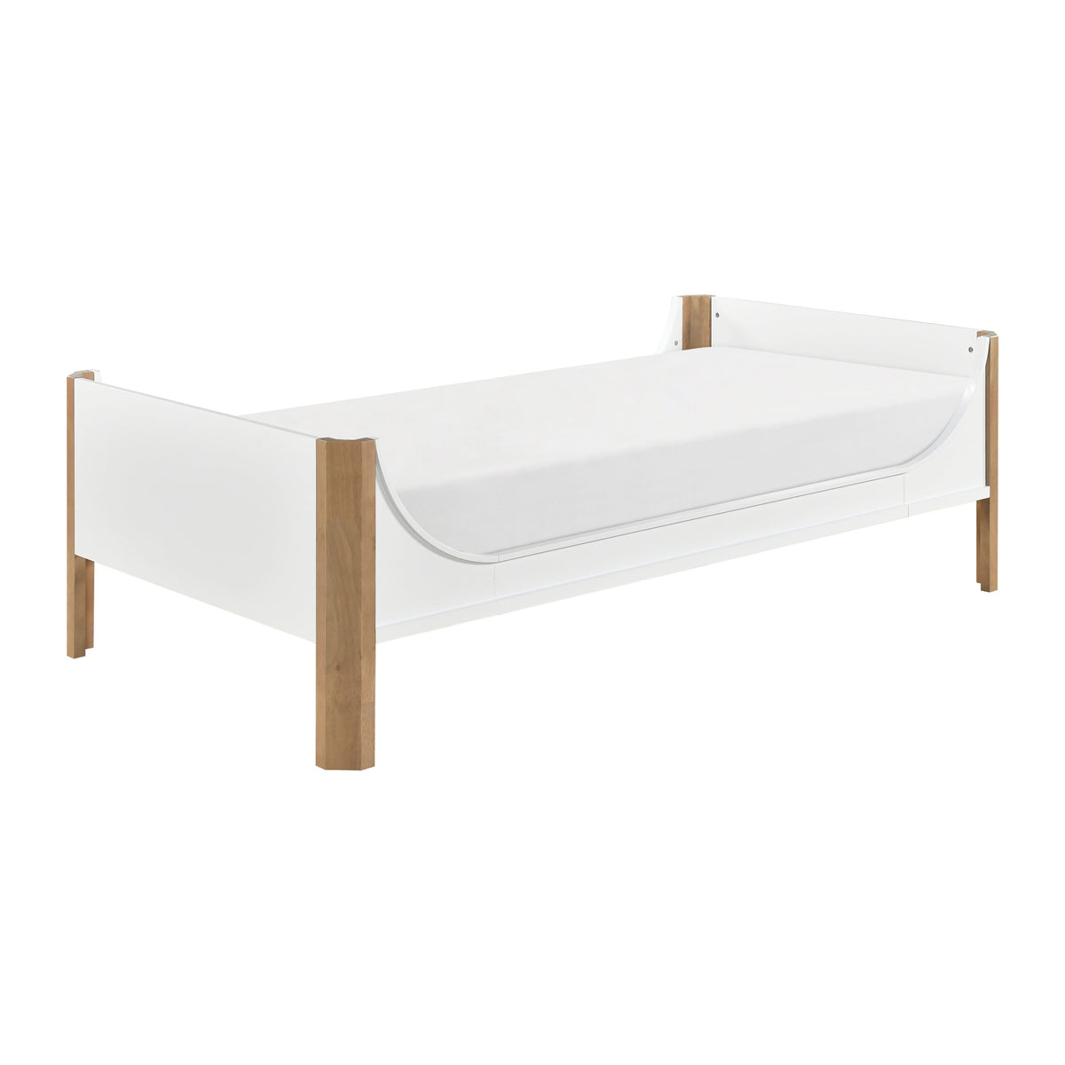 Liam White/Natural Twin Platform Bed by Homelegance at Eve Furniture