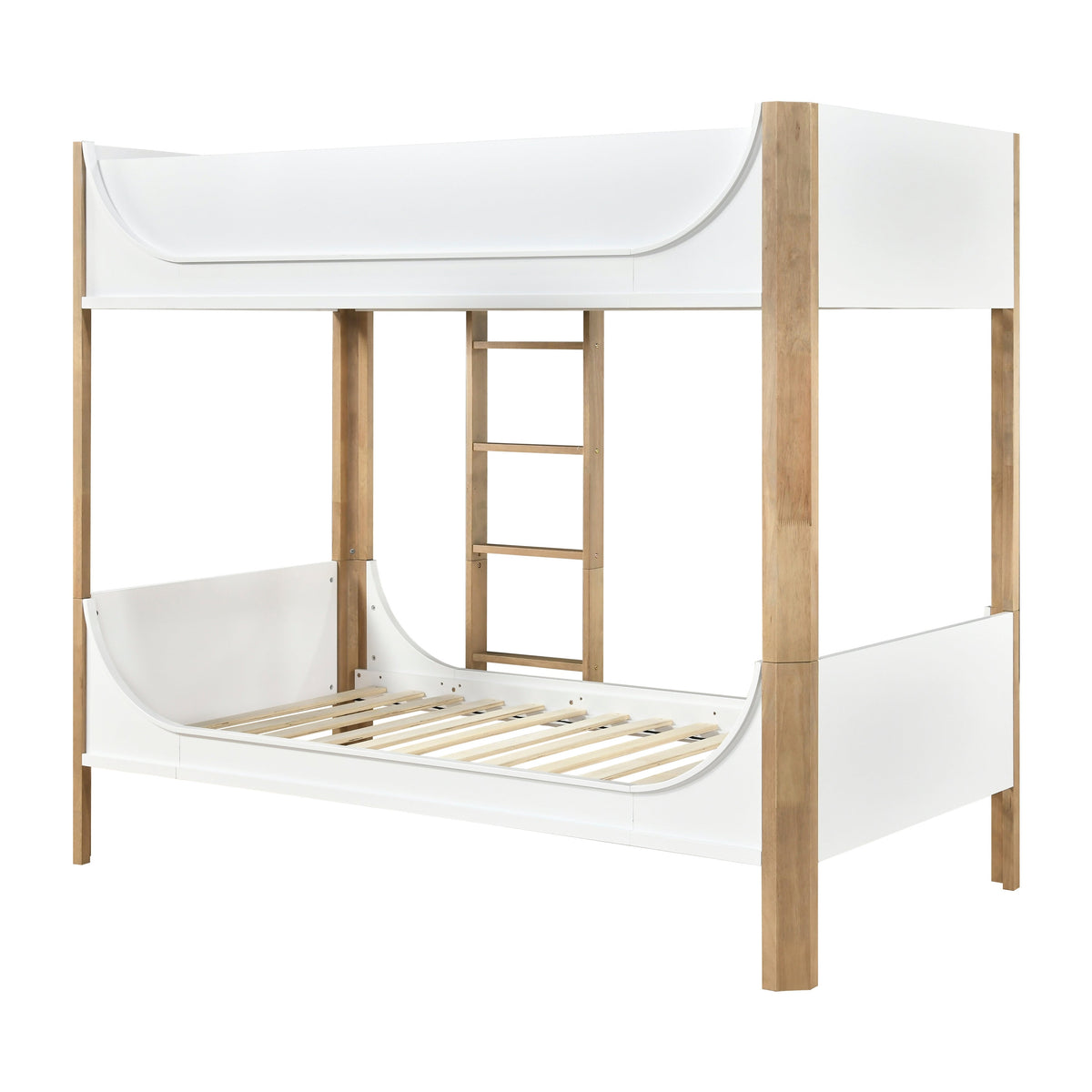 Liam White/Natural Twin/Twin Bunk Bed by Homelegance at Eve Furniture