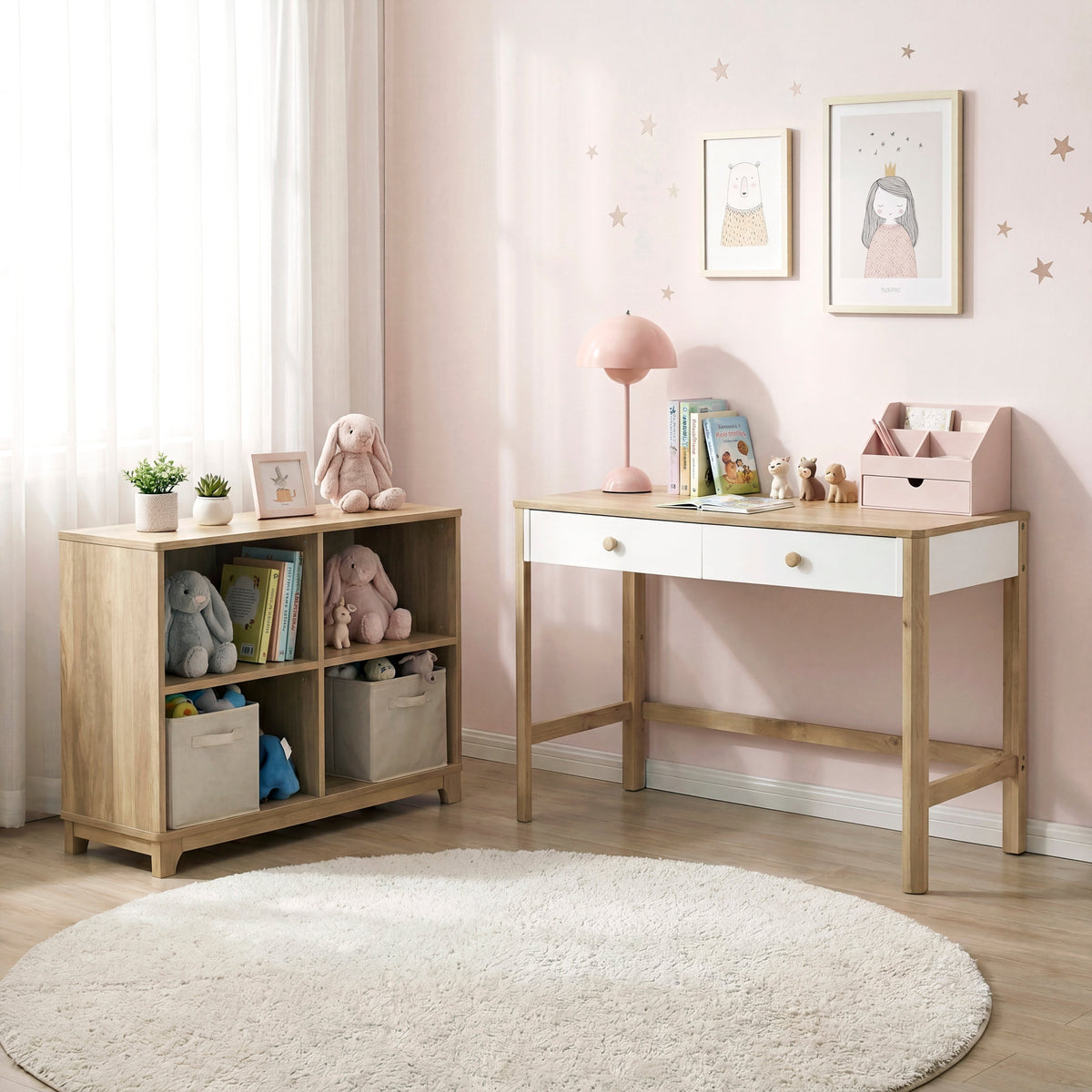 Liam White/Natural Writing Desk by Homelegance at Eve Furniture