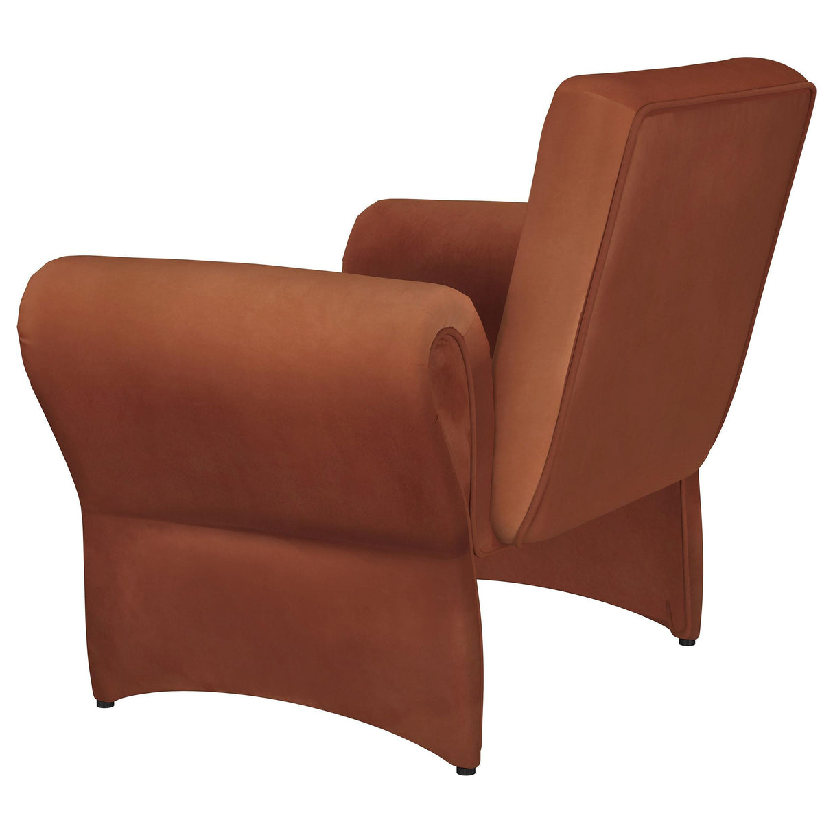 Liana Rust Orange Upholstered Roll Arm Accent Armchair by Coaster at Eve Furniture