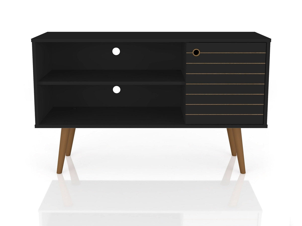 Liberty 42.52 TV Stand in Black by Manhattan Comfort at Eve Furniture