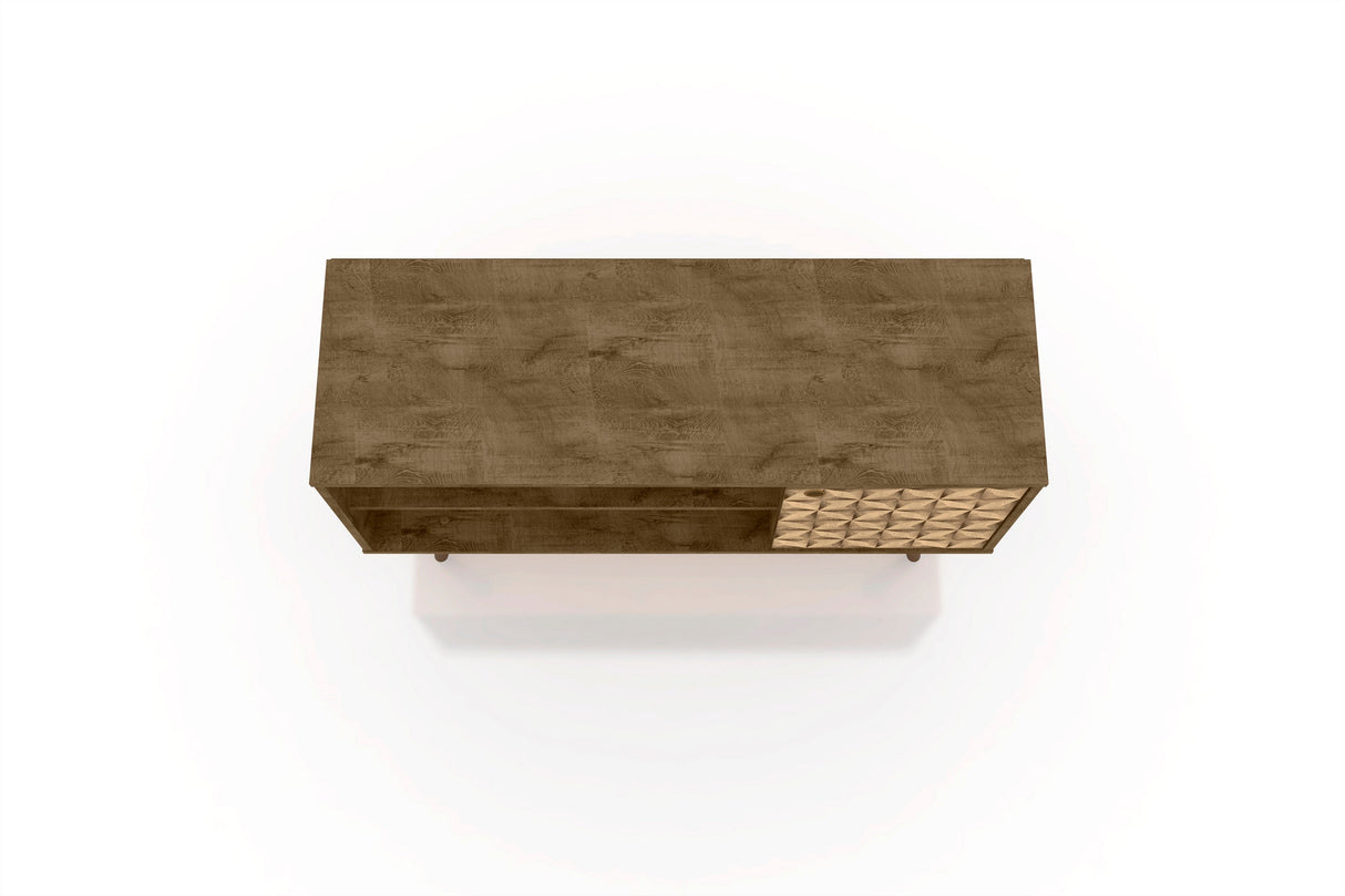 Liberty 42.52 TV Stand in Rustic Brown and 3D Brown Prints by Manhattan Comfort at Eve Furniture