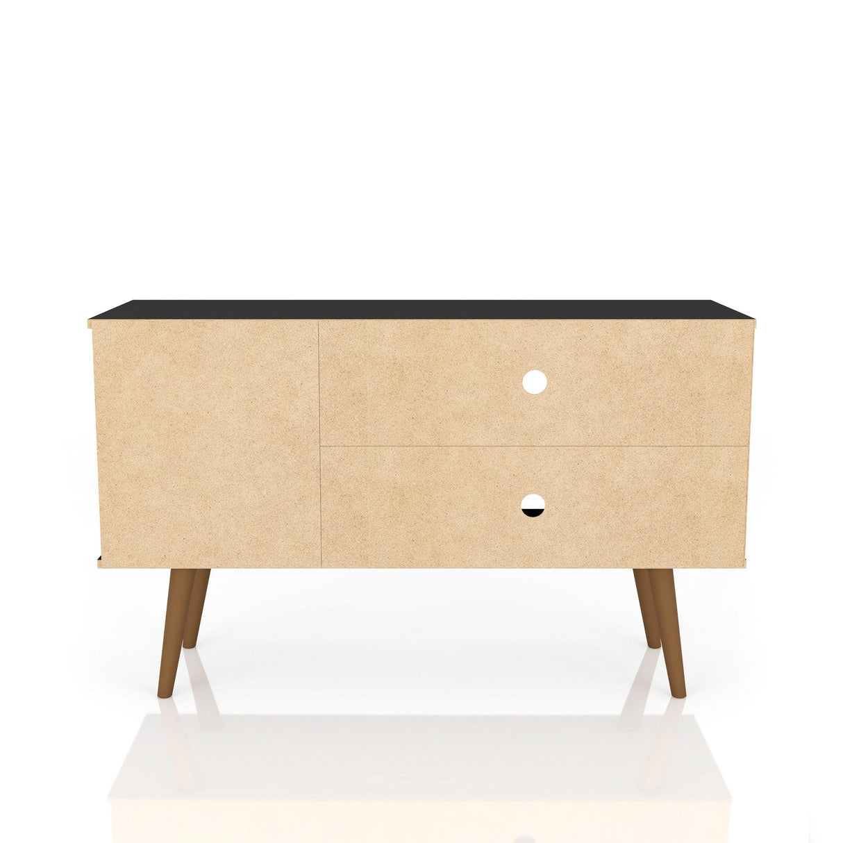 Liberty 42.52 TV Stand in Rustic Brown and Aqua Blue by Manhattan Comfort at Eve Furniture
