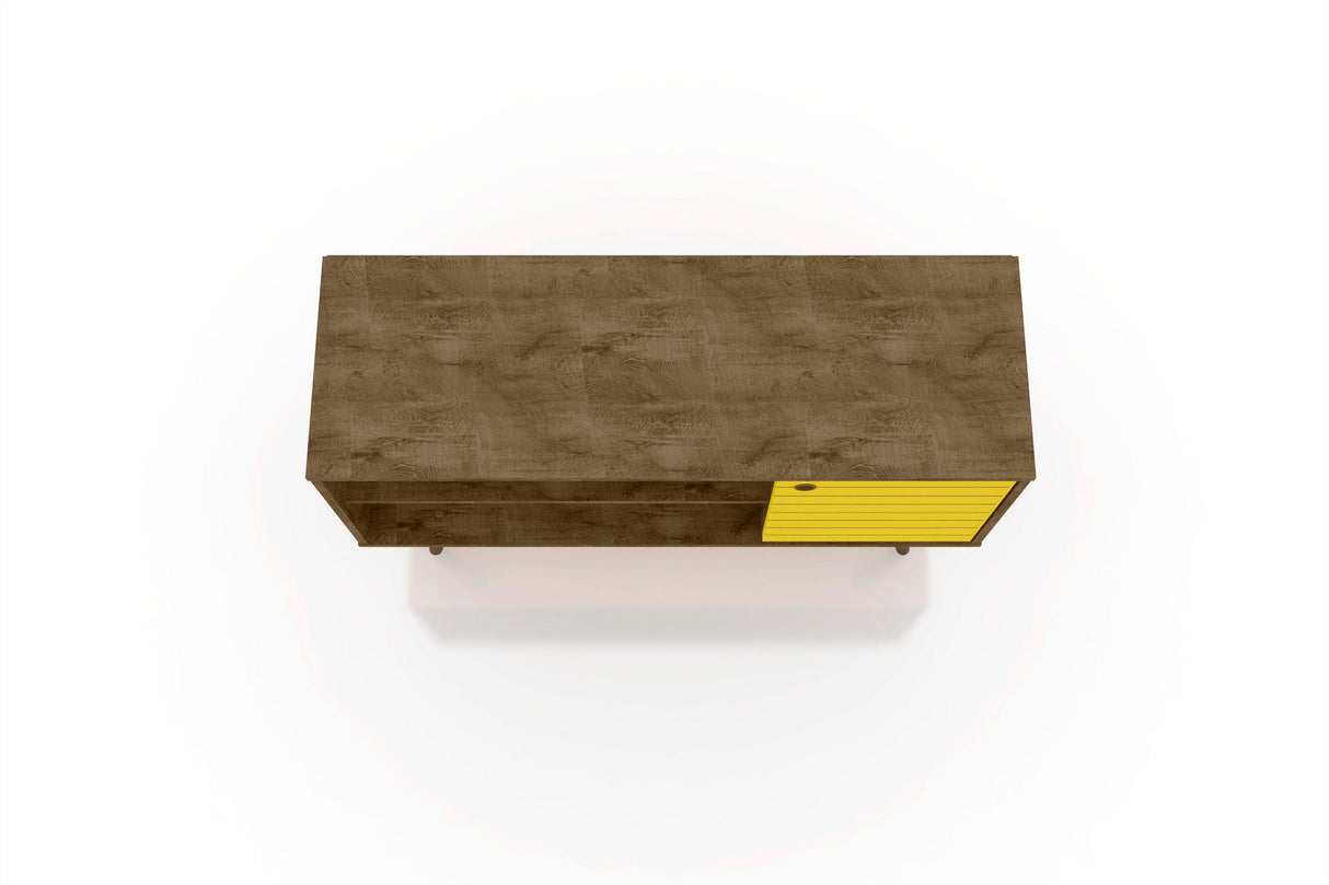 Liberty 42.52 TV Stand in Rustic Brown and Yellow by Manhattan Comfort at Eve Furniture
