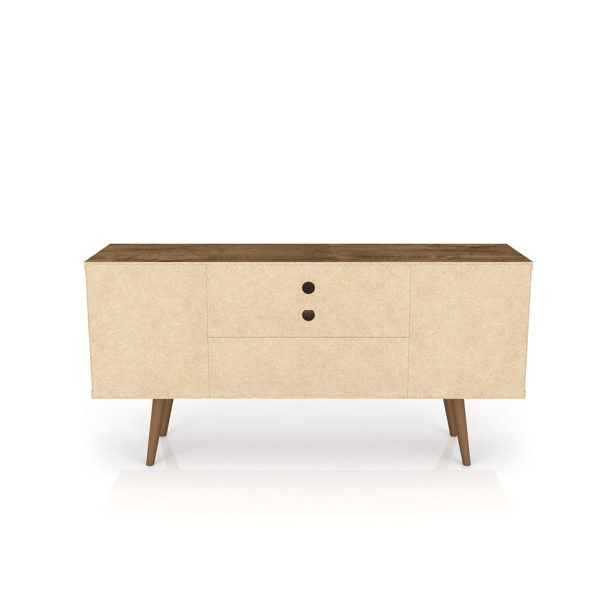 Liberty 53.14" Mid-Century Modern TV Stand in Rustic Brown and 3D Brown Prints by Manhattan Comfort at Eve Furniture