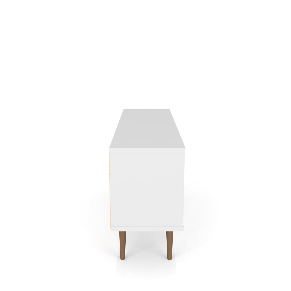 Liberty 53.14" Mid-Century Modern TV Stand in White and 3D Brown Prints by Manhattan Comfort at Eve Furniture