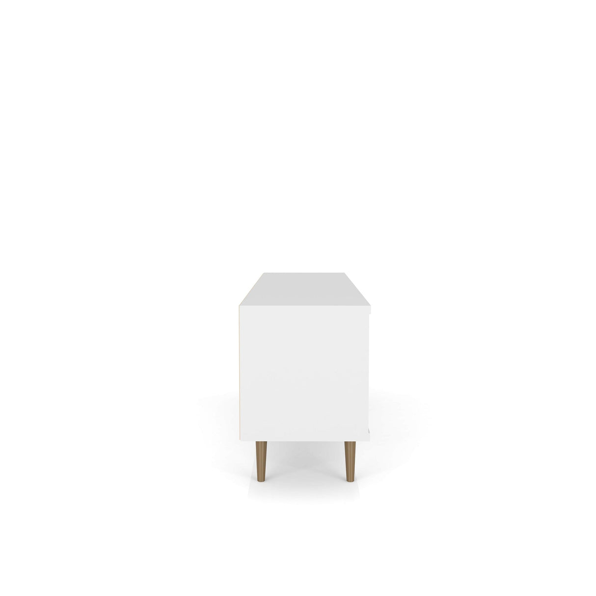 Liberty 62.99" Mid-Century Modern TV Stand in White and 3D Brown Prints by Manhattan Comfort at Eve Furniture