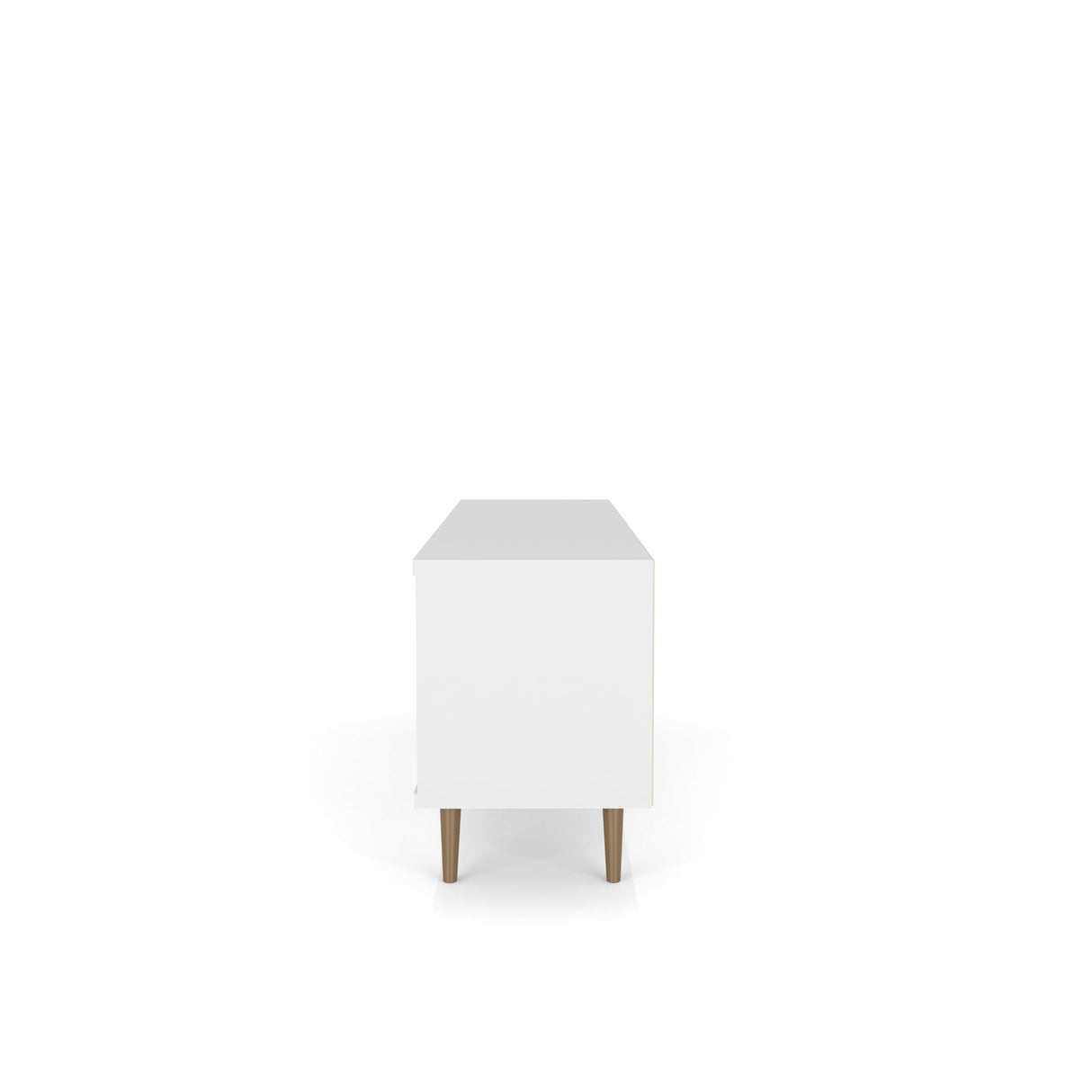 Liberty 62.99" Mid-Century Modern TV Stand in White and 3D Brown Prints by Manhattan Comfort at Eve Furniture