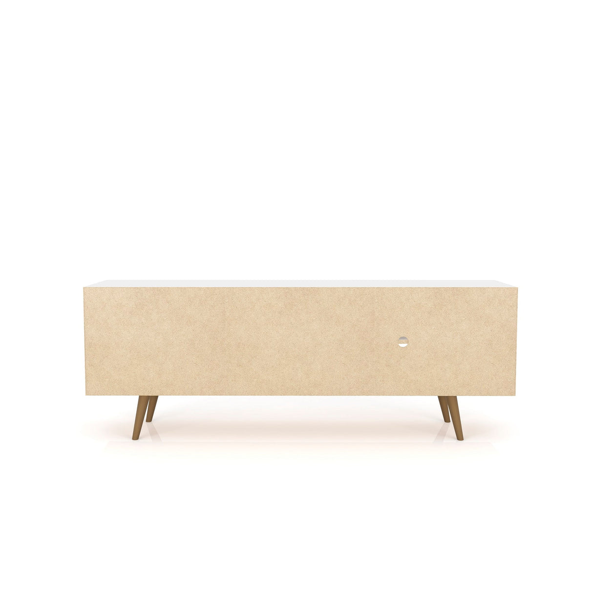 Liberty 62.99" Mid-Century Modern TV Stand in White and 3D Brown Prints by Manhattan Comfort at Eve Furniture