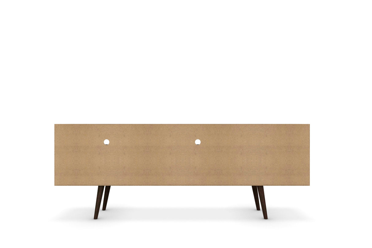 Liberty 70.86" Mid-Century Modern TV Stand in Rustic Brown and Yellow by Manhattan Comfort at Eve Furniture