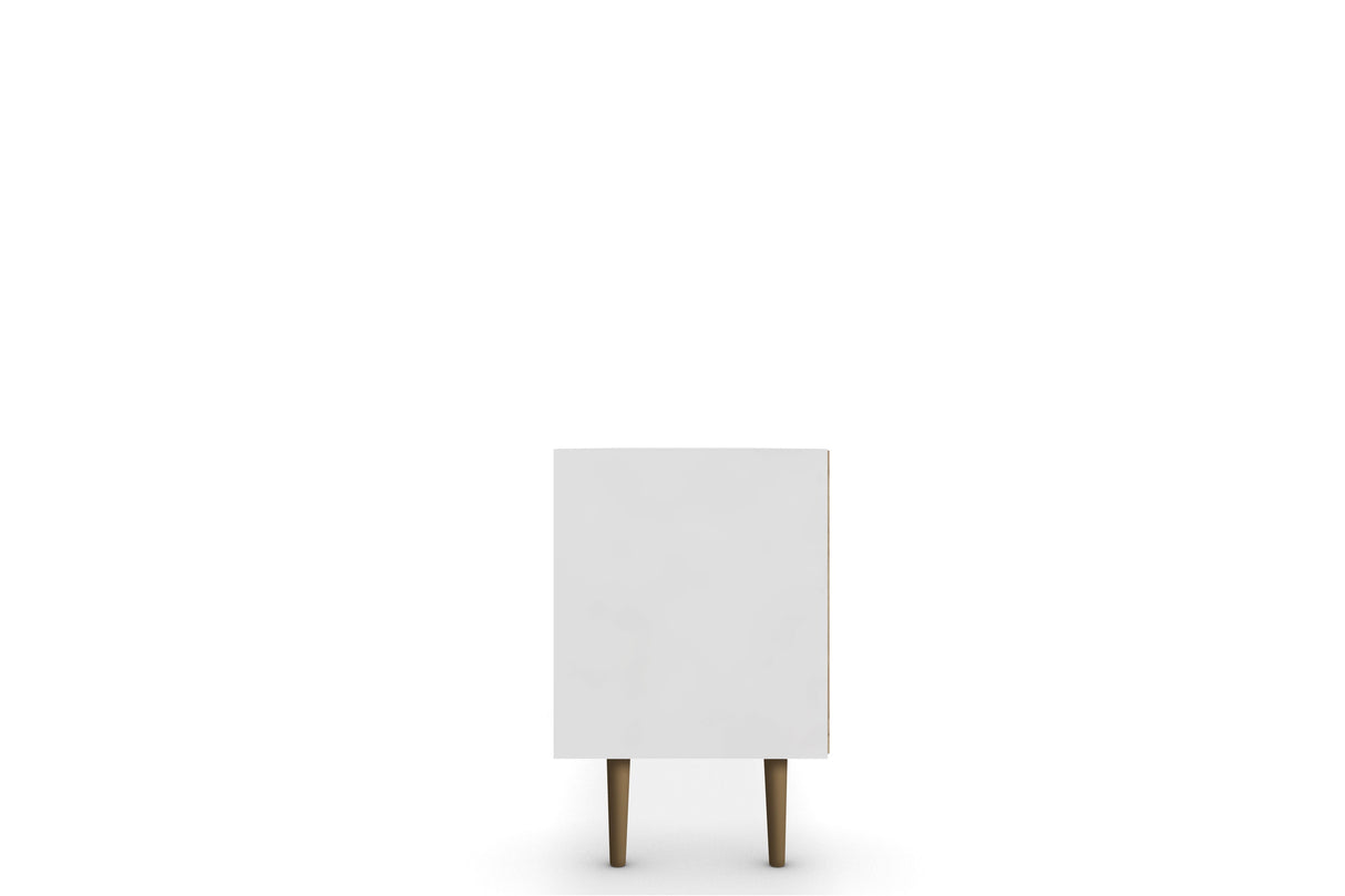 Liberty 70.86" Mid-Century Modern TV Stand in White and 3D Brown Prints by Manhattan Comfort at Eve Furniture