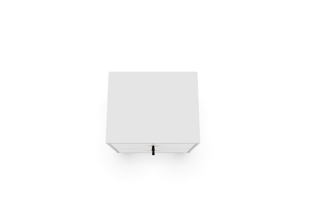 Liberty Mid-Century Modern Nightstand 2.0 in White by Manhattan Comfort at Eve Furniture