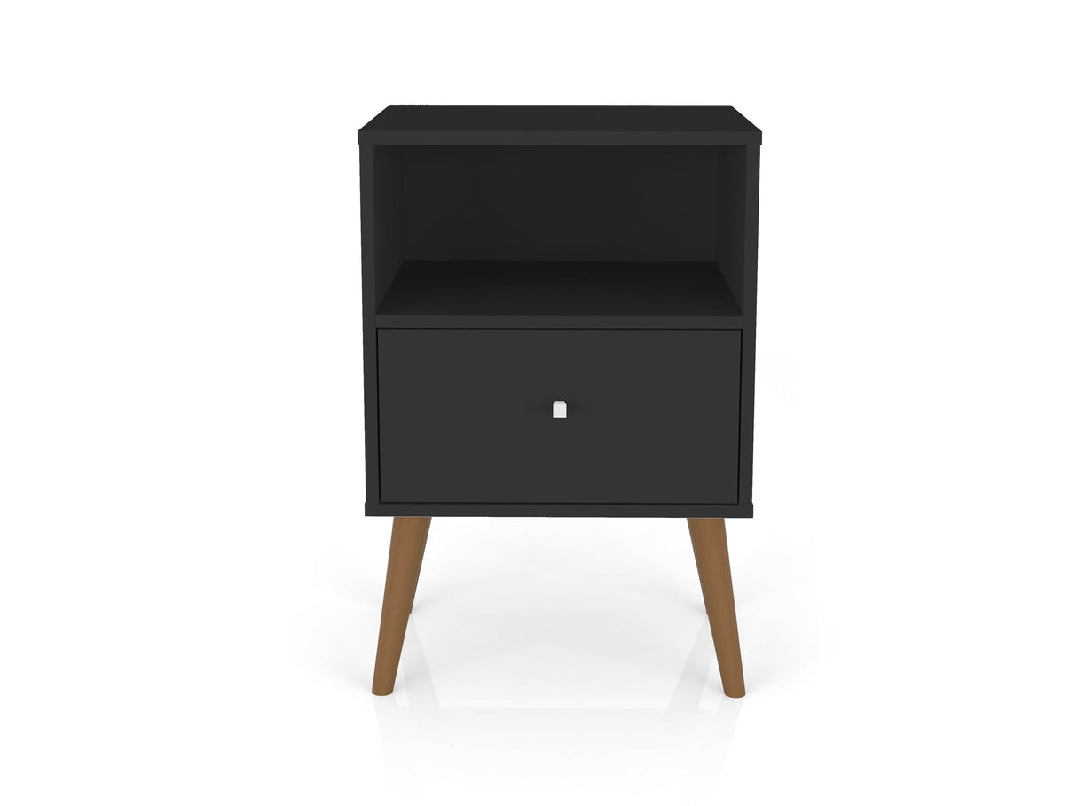 Liberty Nightstand 1.0 in Black by Manhattan Comfort at Eve Furniture