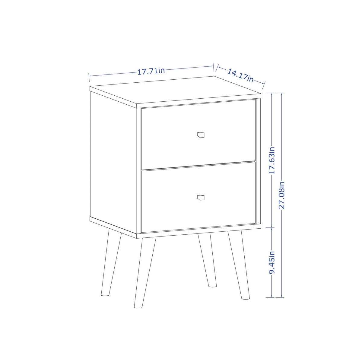 Liberty Nightstand 2.0 in Black by Manhattan Comfort at Eve Furniture