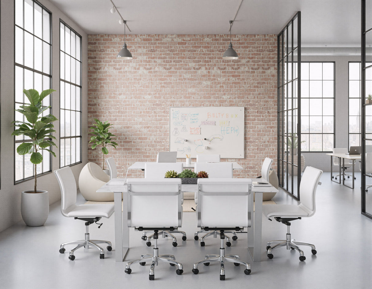 Lider White Plus Armless Office Chair by Zuomod at Eve Furniture