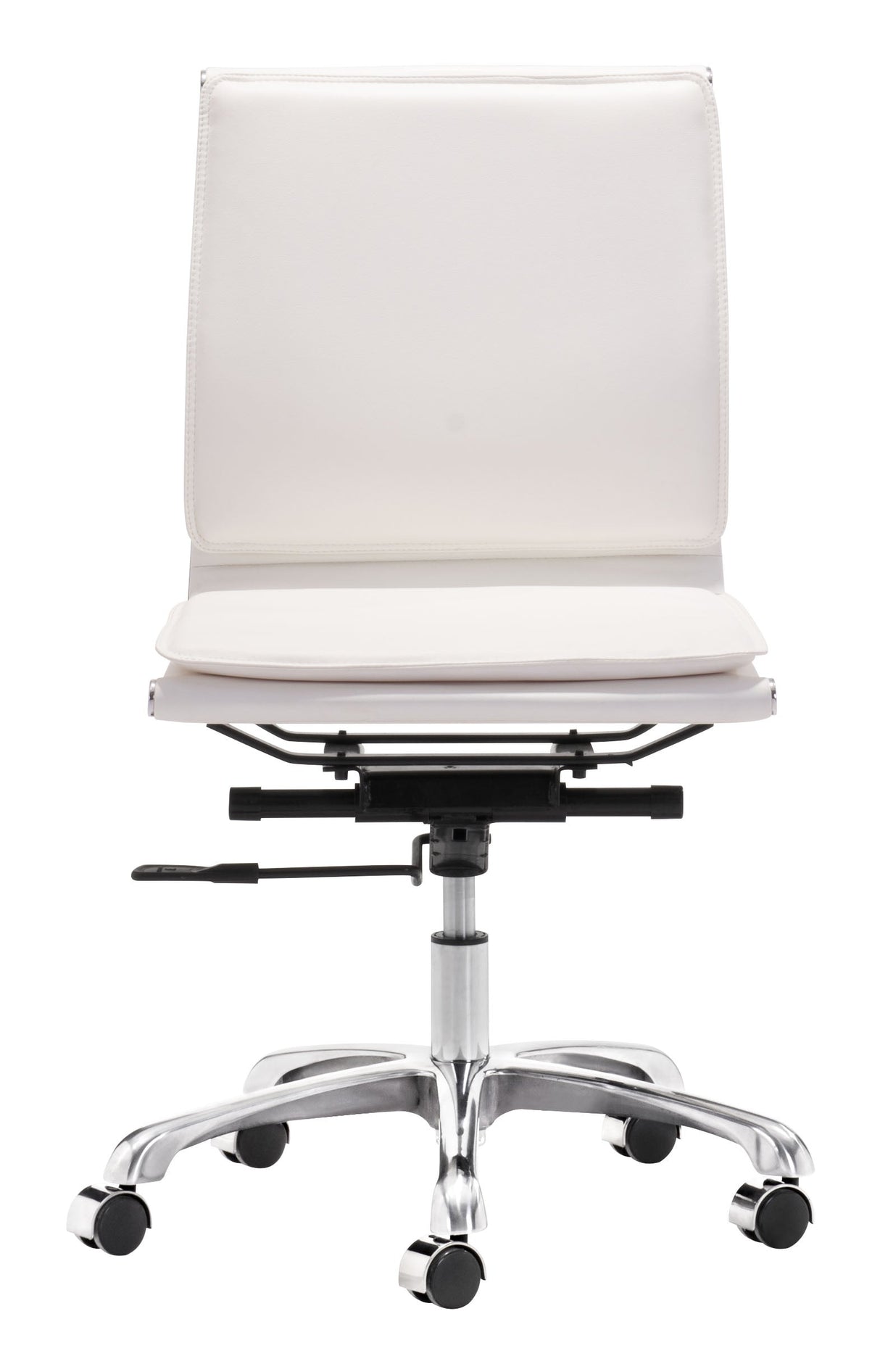 Lider White Plus Armless Office Chair by Zuomod at Eve Furniture