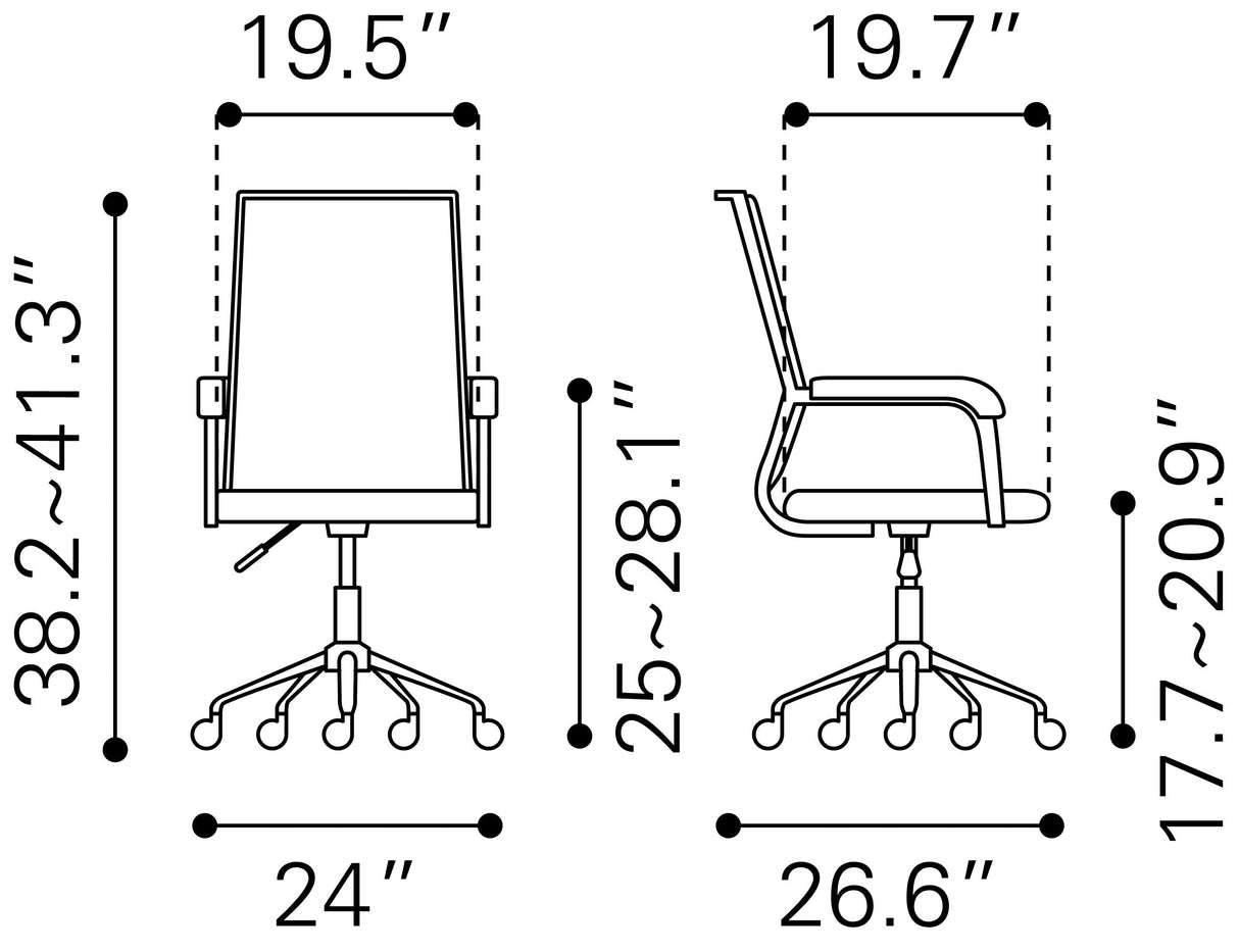 Liderato Black Office Chair by Zuomod at Eve Furniture