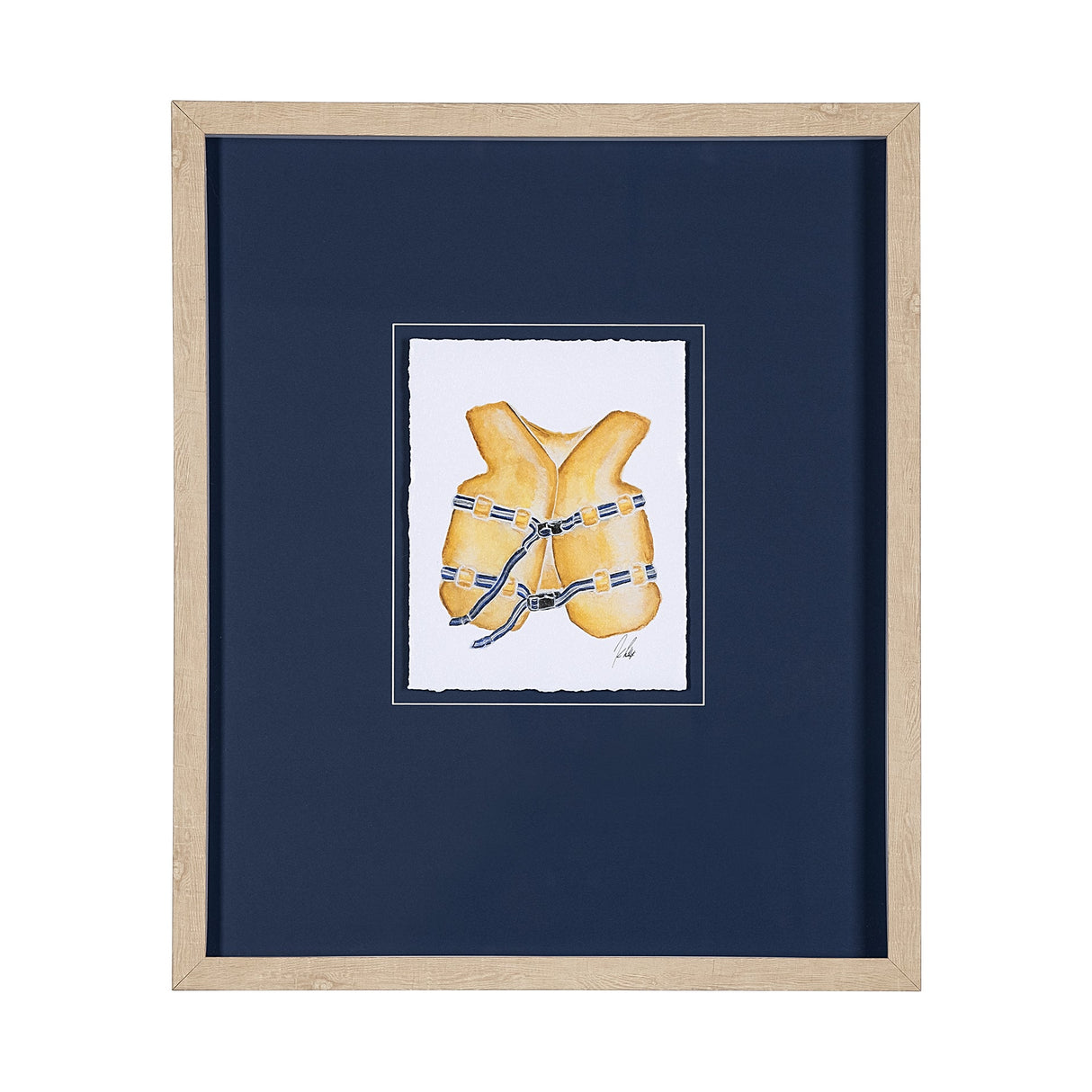 Lifejacket I by Mercana Studio a Hand Embellished Textured Framed Art Print Matted under Glass by Mercana at Eve Furniture