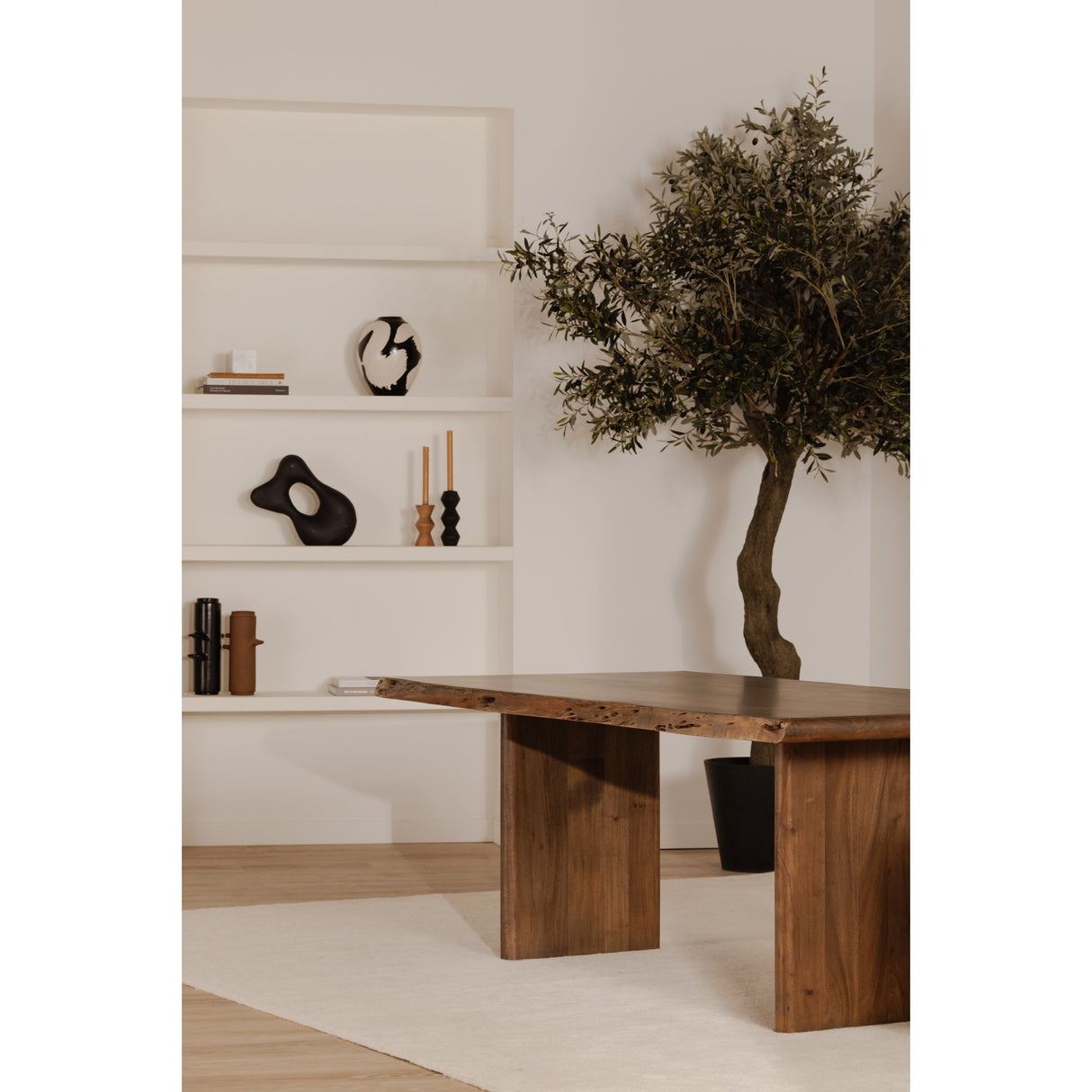 Lila Brown Large Dining Table by Moe's Home at Eve Furniture