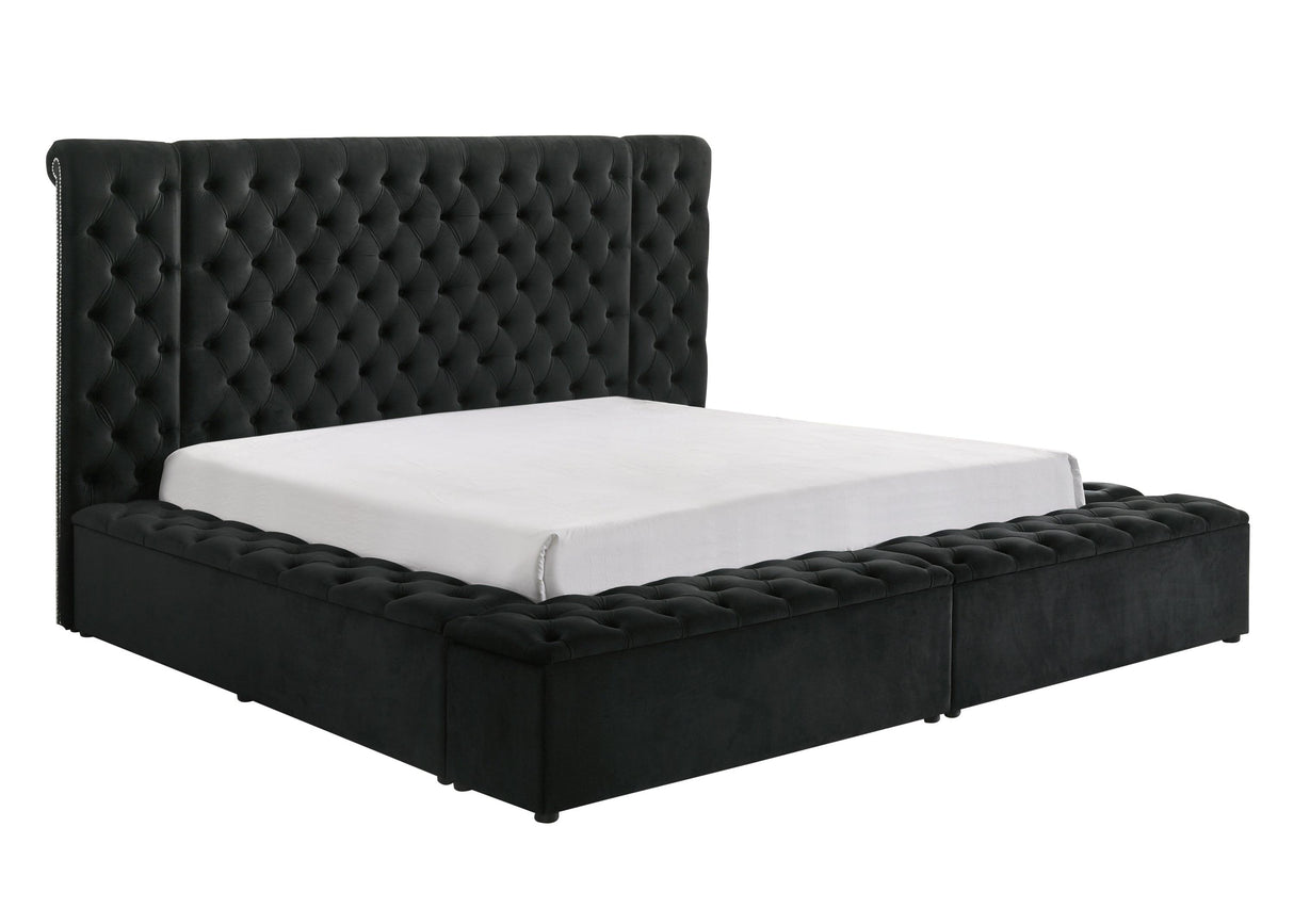 Liliana Queen Black Panel Bed by Crown Mark at Eve Furniture