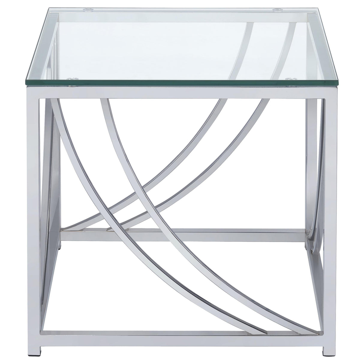 Lille Chrome 2-Piece Glass Top Coffee and End Table Set by Coaster at Eve Furniture