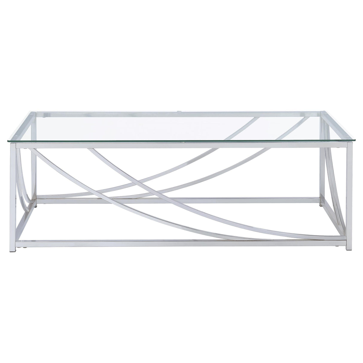 Lille Chrome 2-Piece Glass Top Coffee and End Table Set by Coaster at Eve Furniture