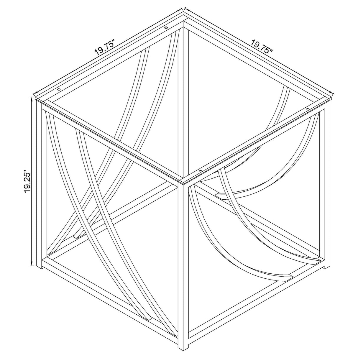 Lille Chrome 2-Piece Glass Top Coffee and End Table Set by Coaster at Eve Furniture