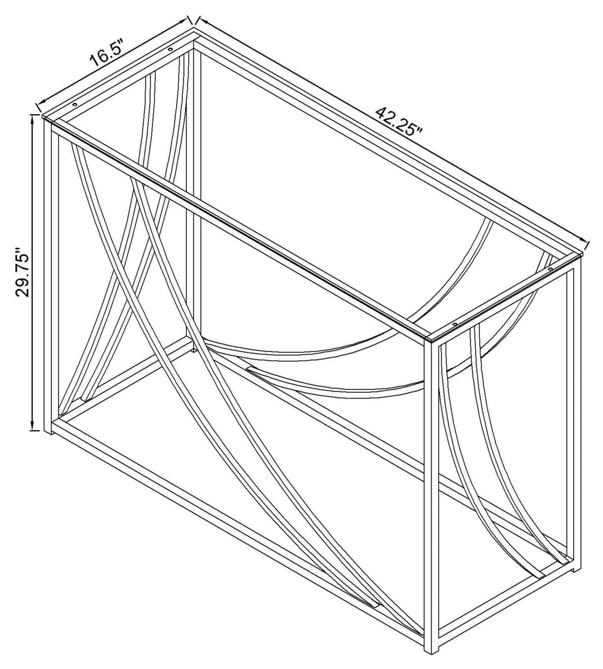 Lille Chrome Glass Top Rectangular Sofa Table Accents by Coaster at Eve Furniture
