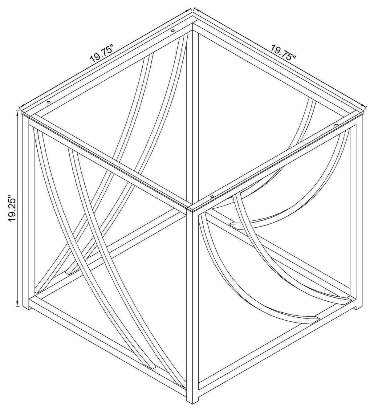Lille Chrome Glass Top Square End Table Accents by Coaster at Eve Furniture