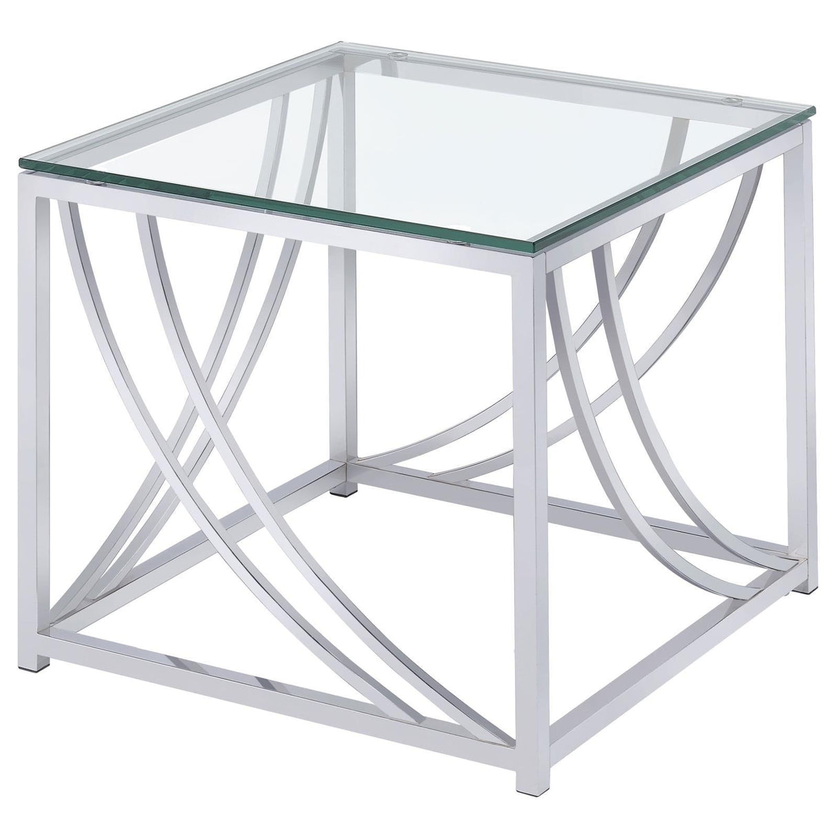Lille Chrome Glass Top Square End Table Accents by Coaster at Eve Furniture