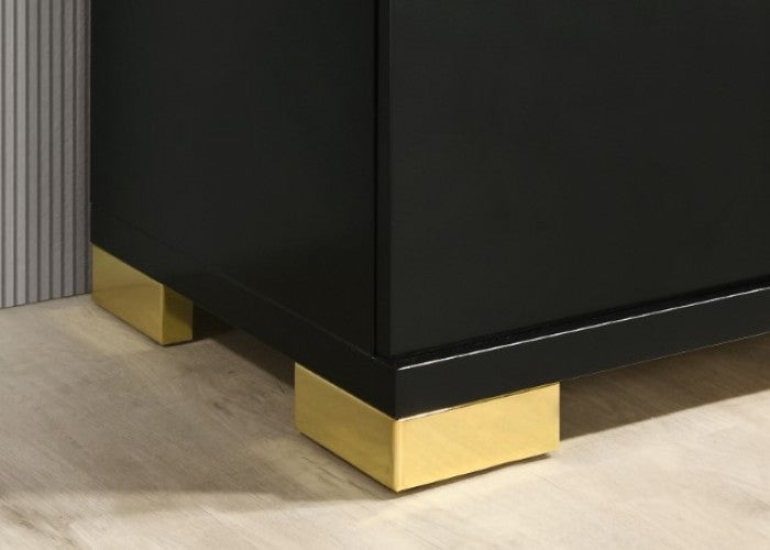Lillestrom Black/Gold 4-Piece Queen Bedroom Set by Furniture of America at Eve Furniture